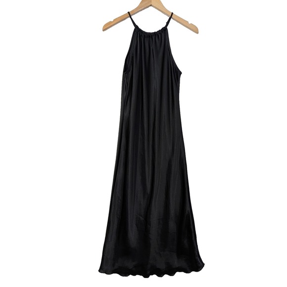 bebe Dresses & Skirts - Bebe Maxi Slip Dress Womens S Black Satin‎ Party Y2K Whimisgoth Fairy Romantic